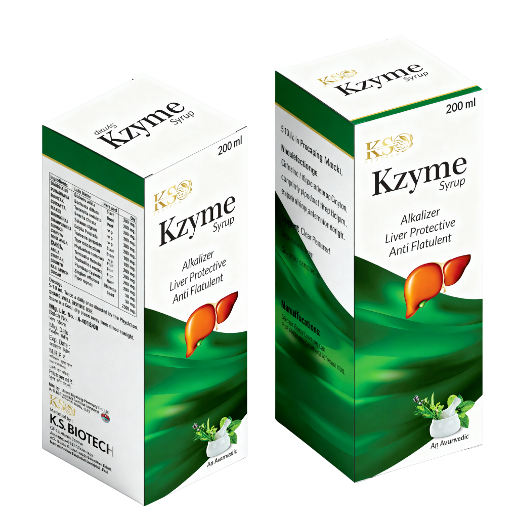 KS Biotech - Kzyme Syrup - Composition: Alkalizer Liver Protective Anti Flatulent